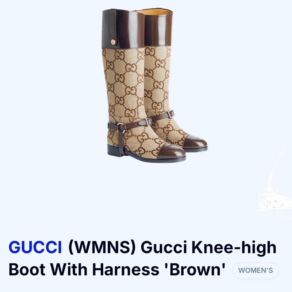 Gucci Brown Knee-High Heeled Boots